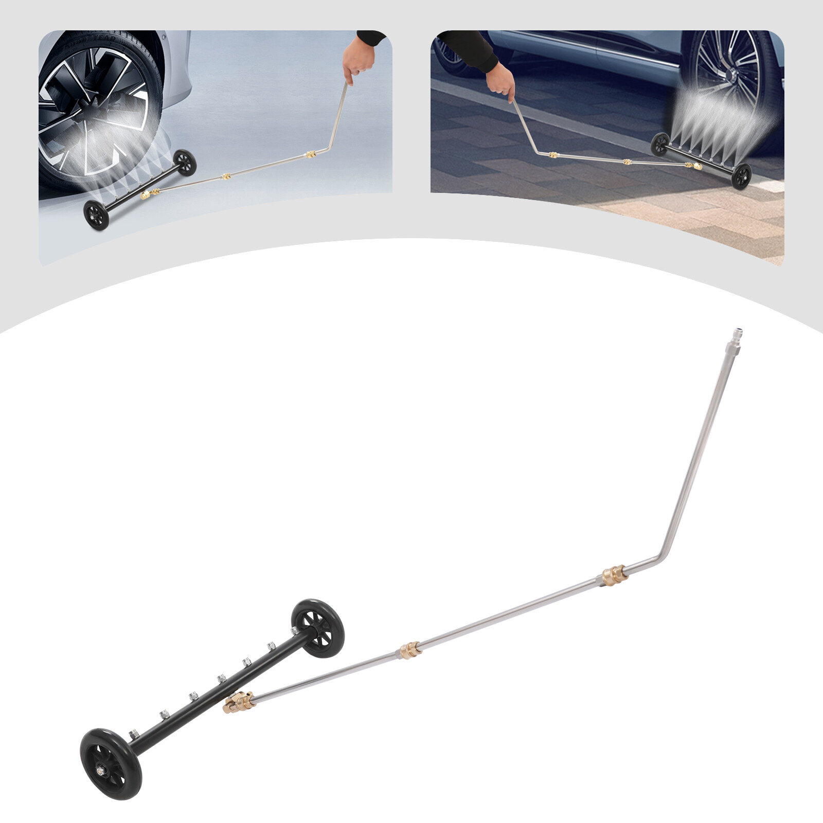 2-In-1 Undercarriage Pressure Washer Attachment with 7 Nozzle Spray Head