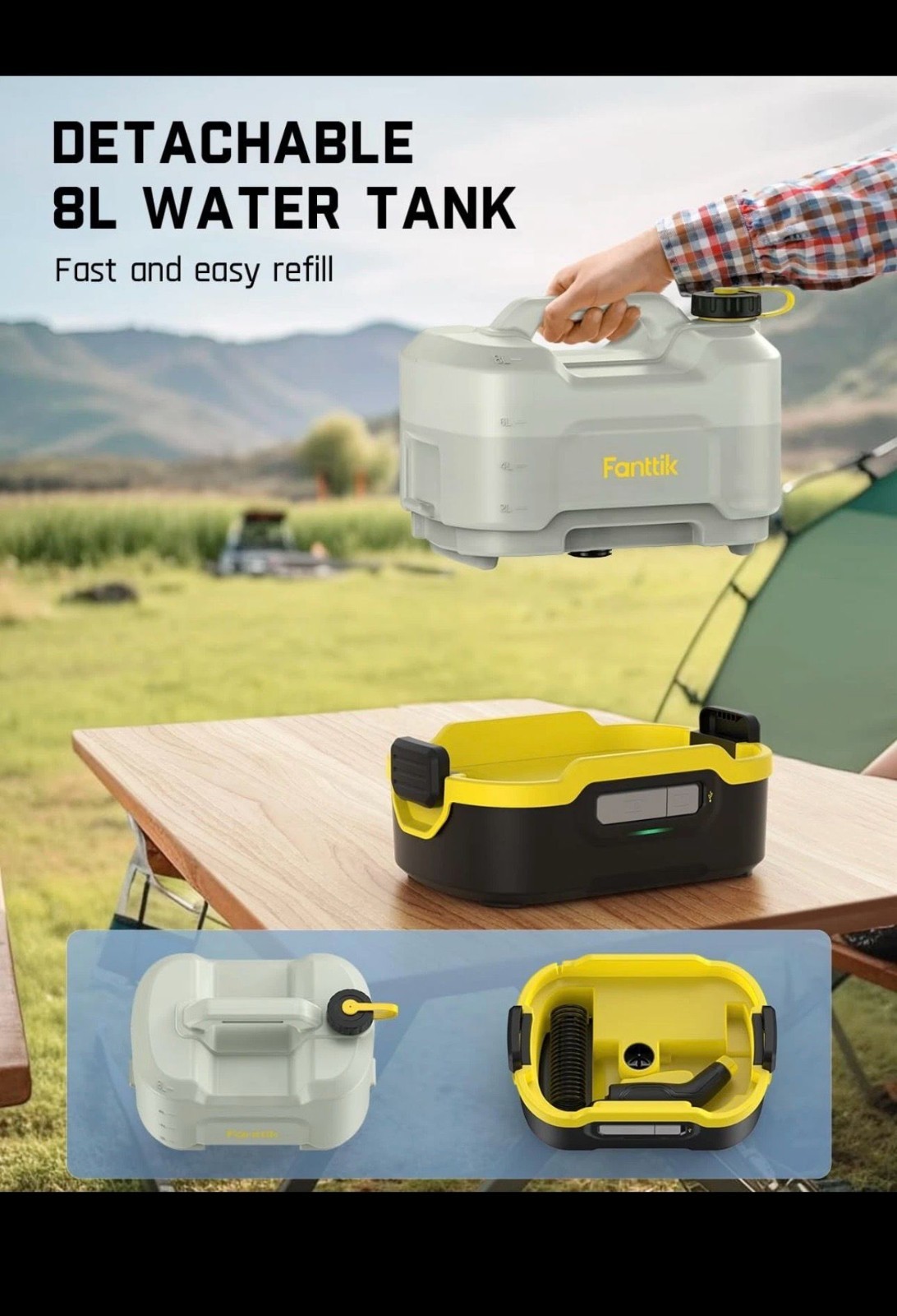 Fanttik NB8 Nano/Nb8 Ultra Portable Spray Washer – Compact Waterproof 8L Black