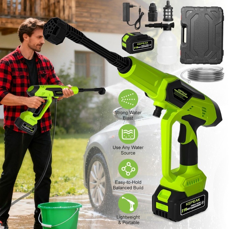 Cordless Electric High Pressure Water Spray Car Gun 850PSI Portable Washer Clean