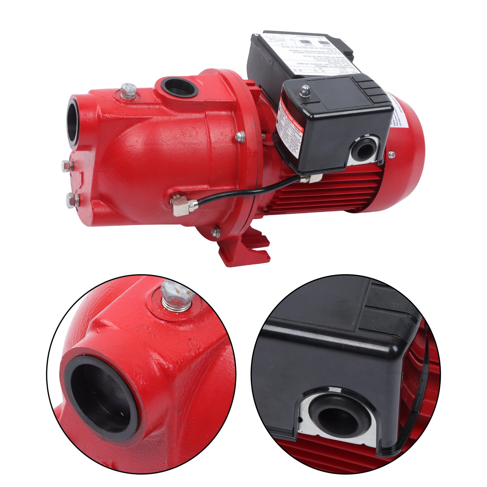 LABLT Cast Iron 115/230V Dual Voltage Shallow Well Jet Pump 3/4 HP 13 GPM, Red
