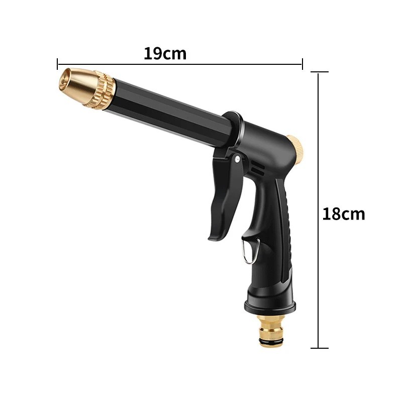 High Pressure Water Gun – 360° Rotating Nozzle, American Thread for Car & Patio