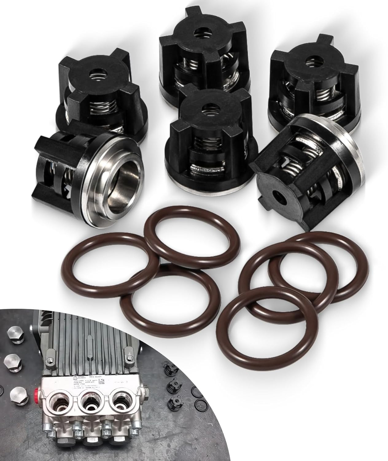AR1828 Check Valve Kit with O-Rings for Annovi Reverberi Pressure Washers