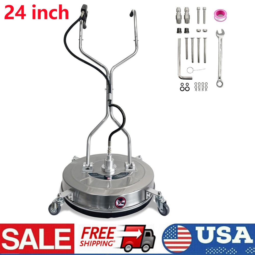 24inch 4900PSI Pressure Washer Surface Cleaner with 4 Wheels Stainless Steel