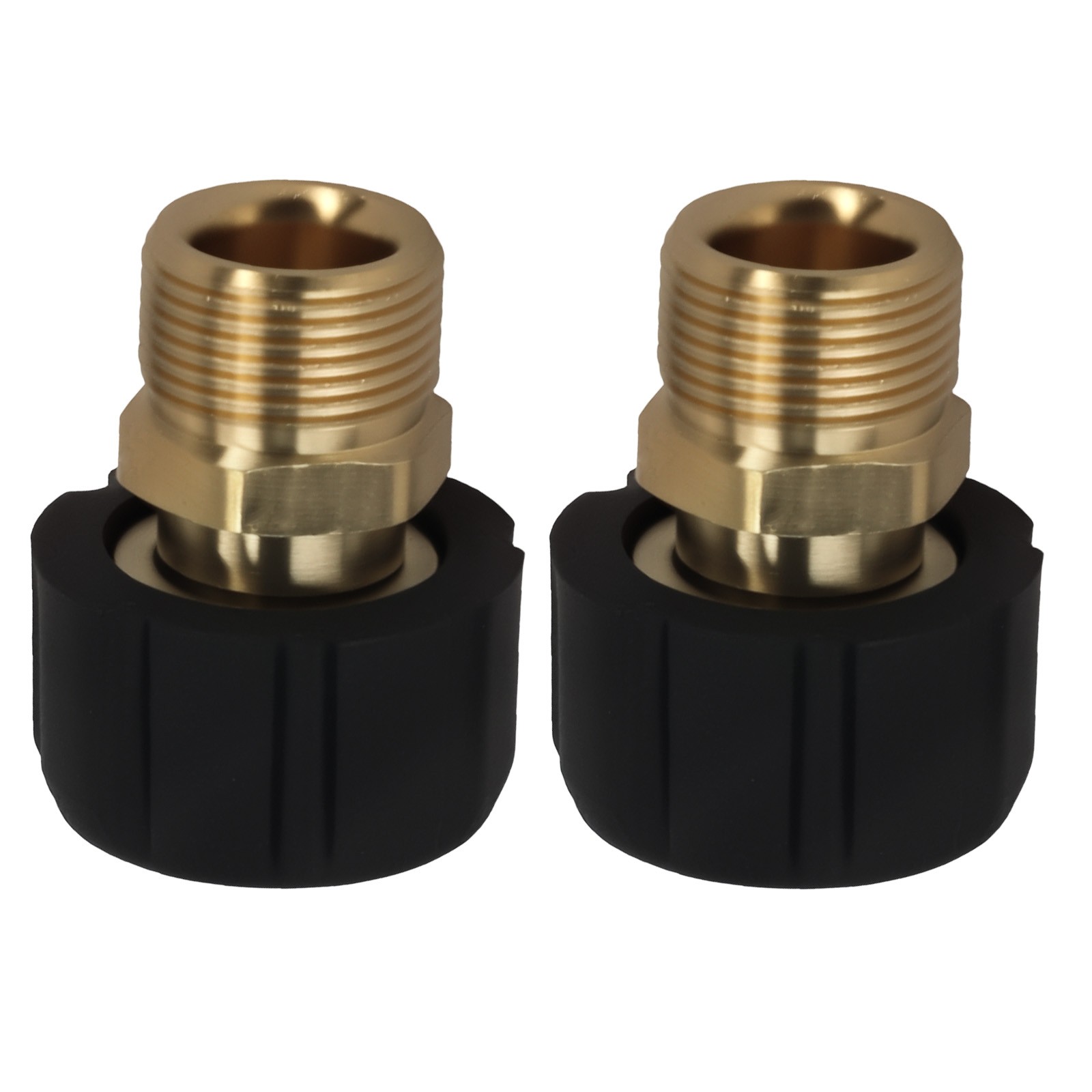 2x Brass Pressure Washer Adapter M22 15mm Female to M22 14mm Male 5000 PSI Max
