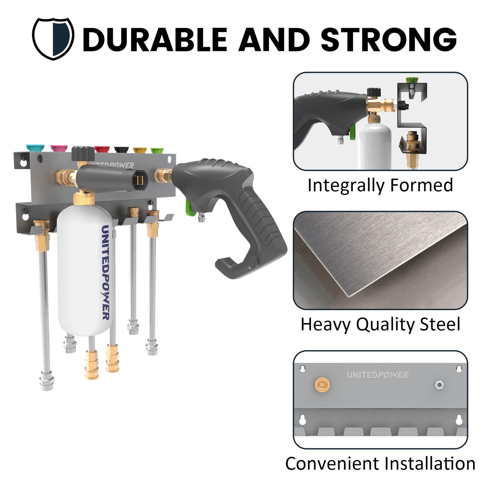 Pressure Washer Gun Holder，Wall Mount Foam Cannon Holder，Tool Storage Rack fo…