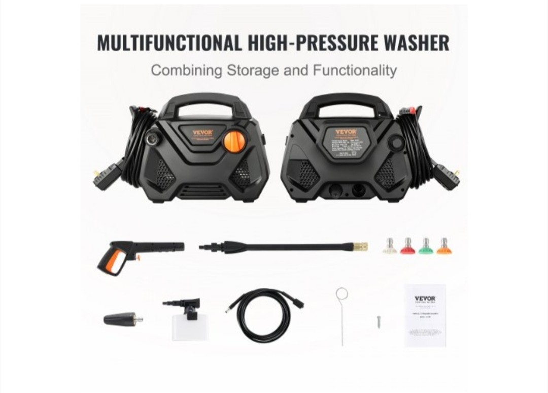 VEVOR Cold Water Corded Electric Pressure Washer 2150 PSI HY49P Kit