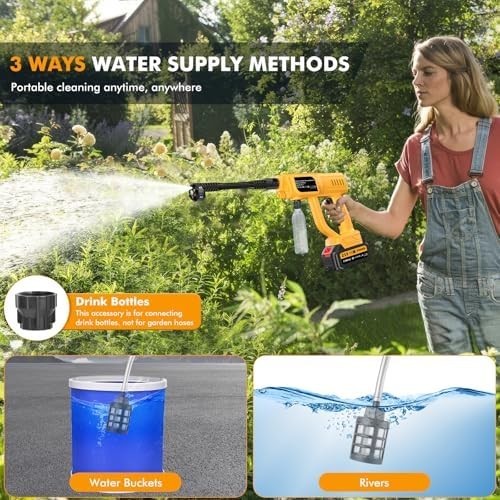 Cordless Pressure Washer Battery Operated, 1700PSI Portable Cordless Power