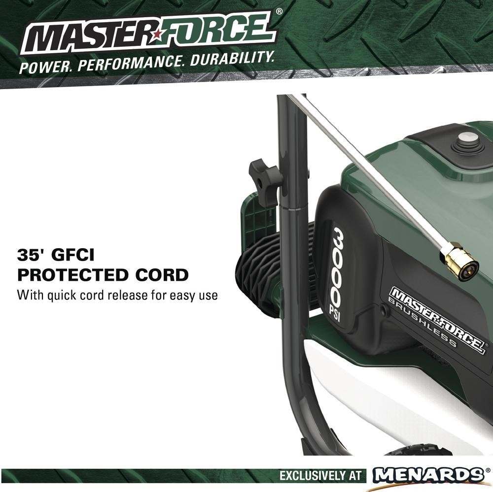 3000PSI 2.0 Max GPM 14 Amp Corded Electric Pressure Washer Wheelbarrow Cleaner