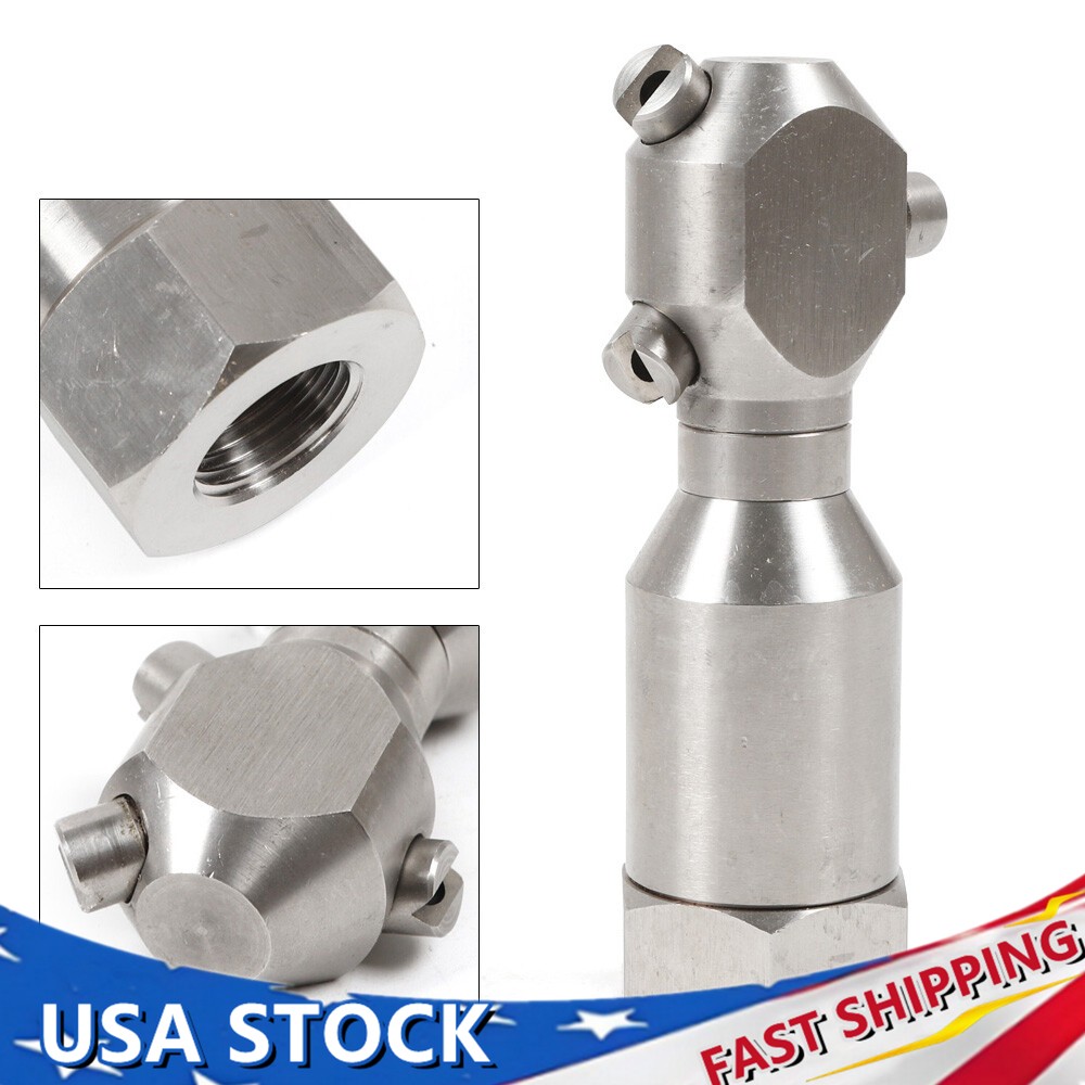 1/2-inch 360 Spinning Jetting Nozzle Drain Sewer Cleaning Jetter Head Stainless