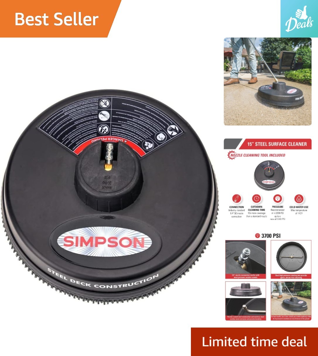 Dual Jet Pressure Washer Surface Cleaner – 10X Coverage & Streak-Free Finish