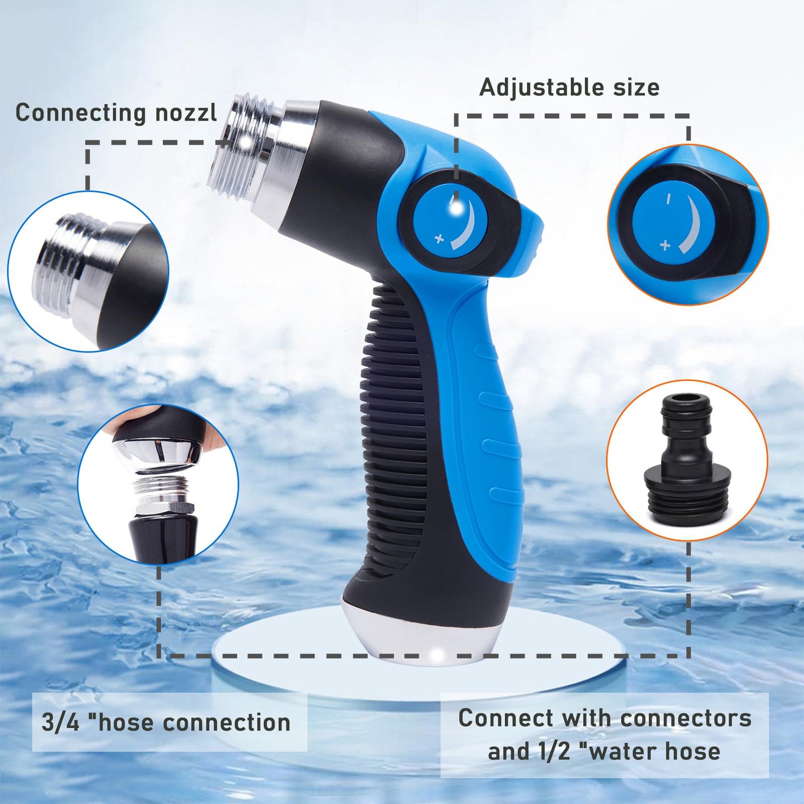 Blue Car Wash Foam Gun Sprayer Kit with Sponge & Towel, Snow Foam Blaster for…