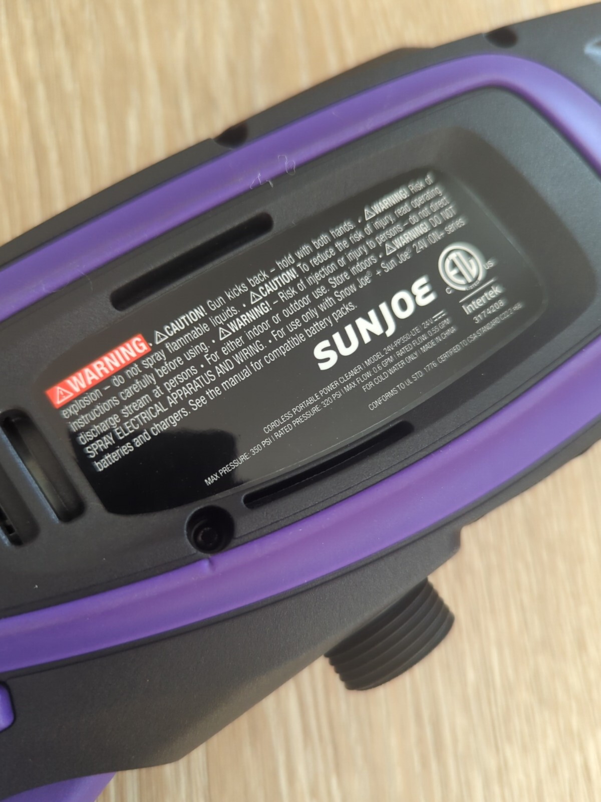 Sun Joe 24V-PP350-LTE-P1 24-Volt Ion+ Cordless Power Cleaner 350 PSI READ
