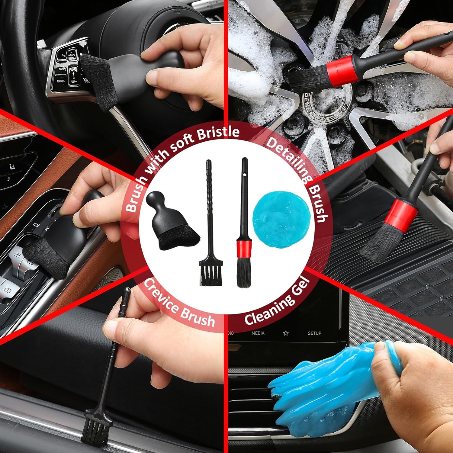 10pcs Windshield Cleaner Tool Car Window Cleaning Wash Kit with 4 Reusable