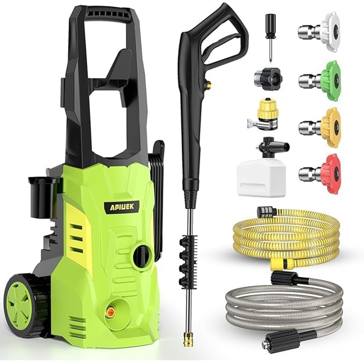Electric Pressure Washer Spray Gun Wand Hoses 4-Nozzle Tips Foam Cannon Open Box