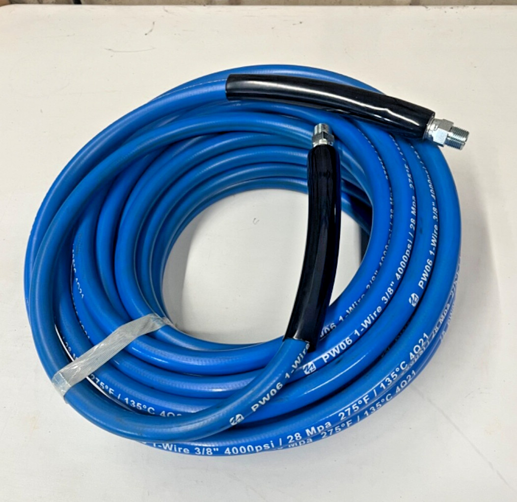 Smooth Skin Non Marking Pressure Washer Hose 50ft 1-Wire 4000psi 3/8″ x 3/8″ MPT