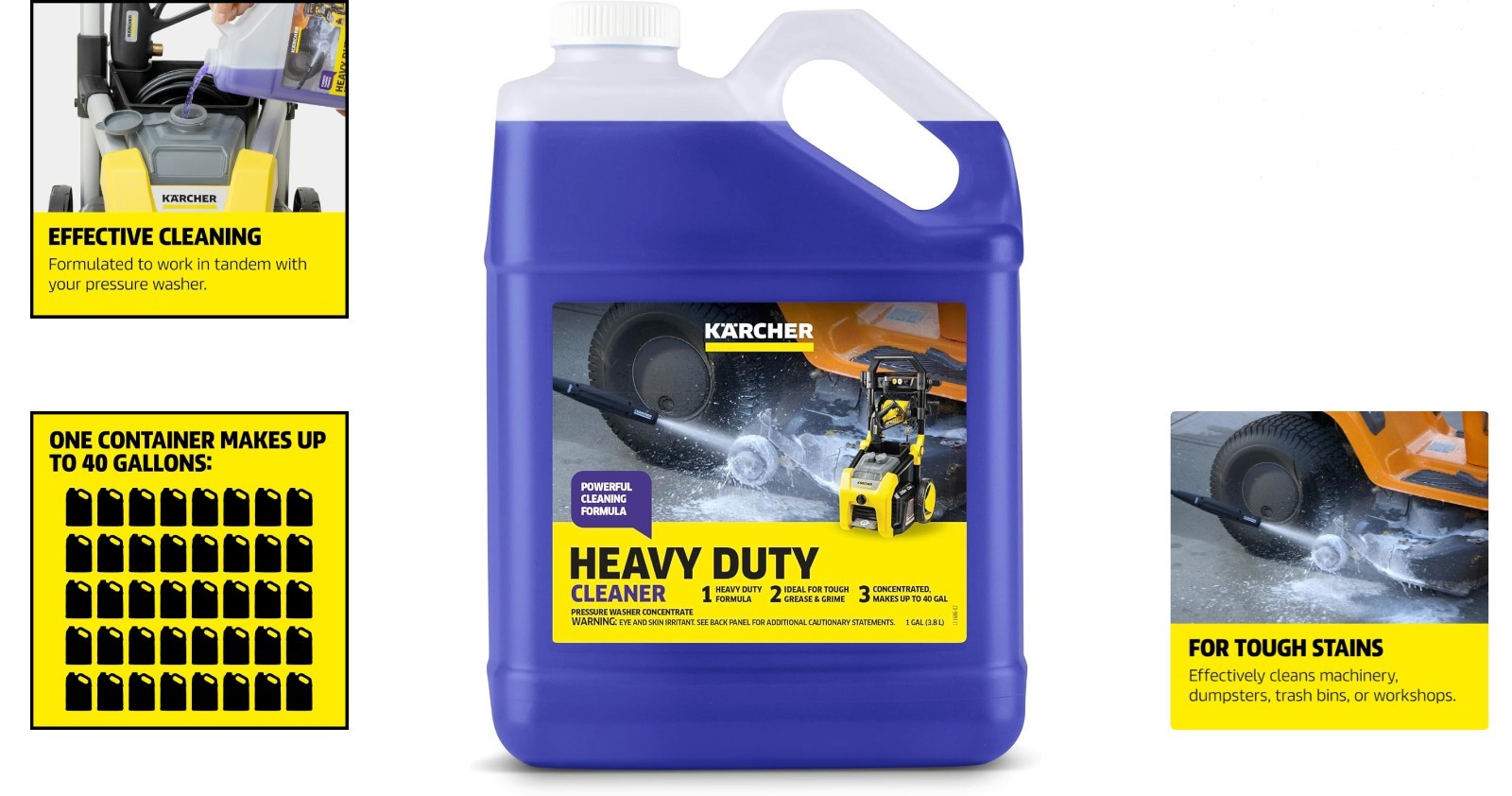 Heavy Duty Degreaser Cleaner for Pressure Washers Removes Grease Dirt Grime 4…