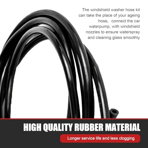 30 PCS Windshield Washer Hose Kit, 13.1Ft Flexible Rubber Tubing with T-Type Y