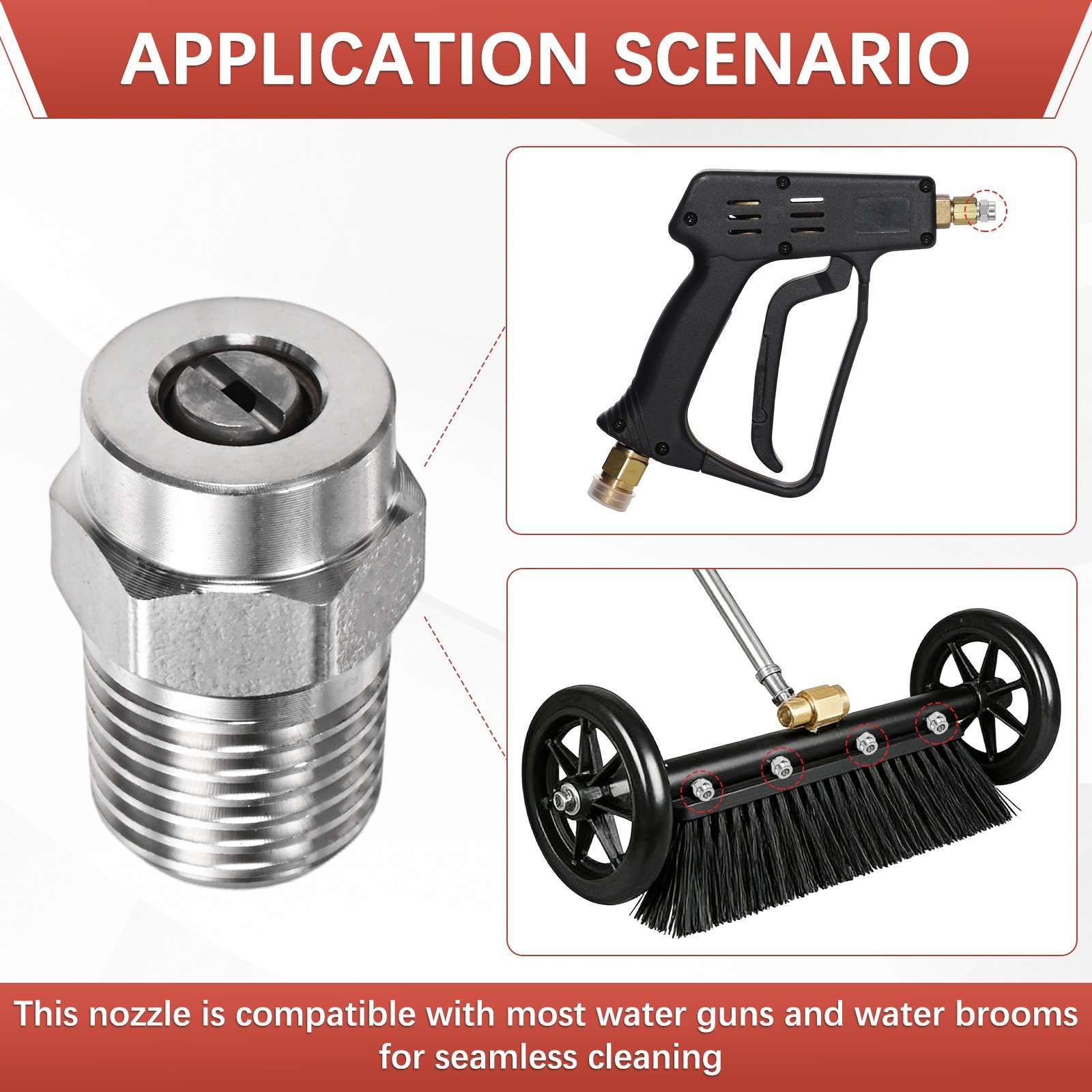 1/4″ NPT 40° Surface Cleaner Tip [6PCS] – Pressure Washer Nozzle [1.382MM Pore]