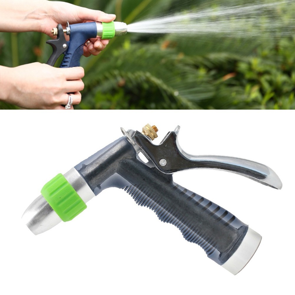 Ergonomic Adjustable Hose Nozzle with Multiple Water Patterns for Outdoor Use