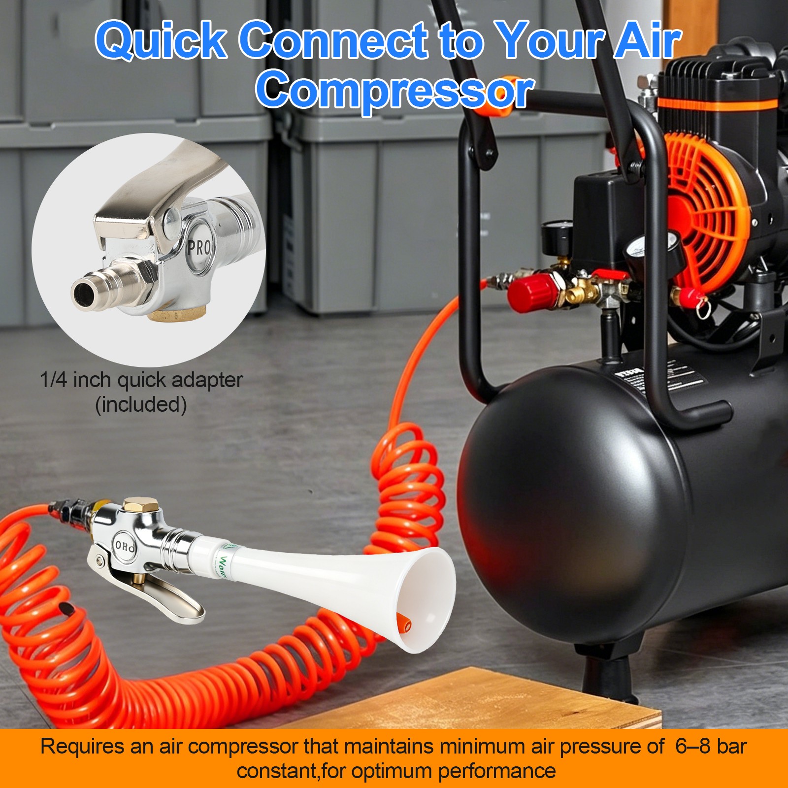 2-in-1 High-Pressure Car Cleaning Gun Nozzle Air Blow Interior Detailing Tool