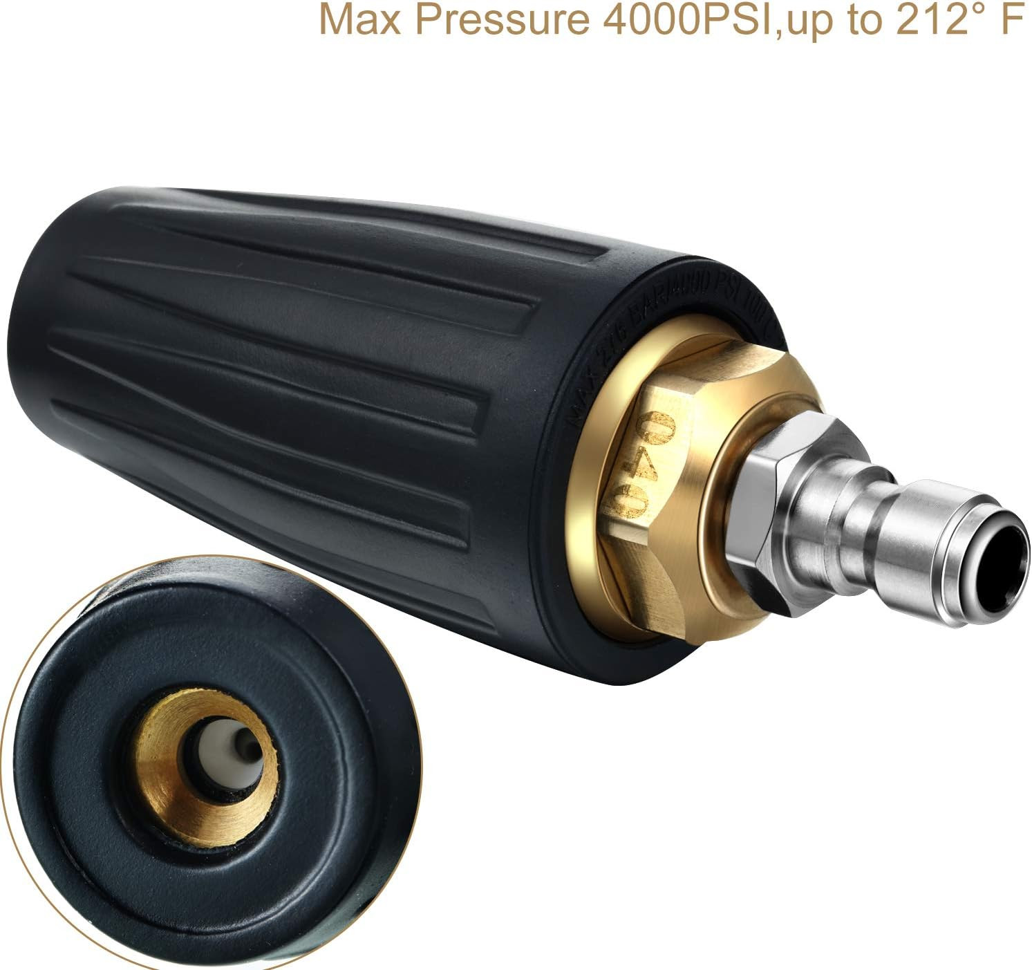 4000 Psi Pressure Washer Rotating Turbo Nozzle 4.0 Gpm Quick Connector Turbo Noz