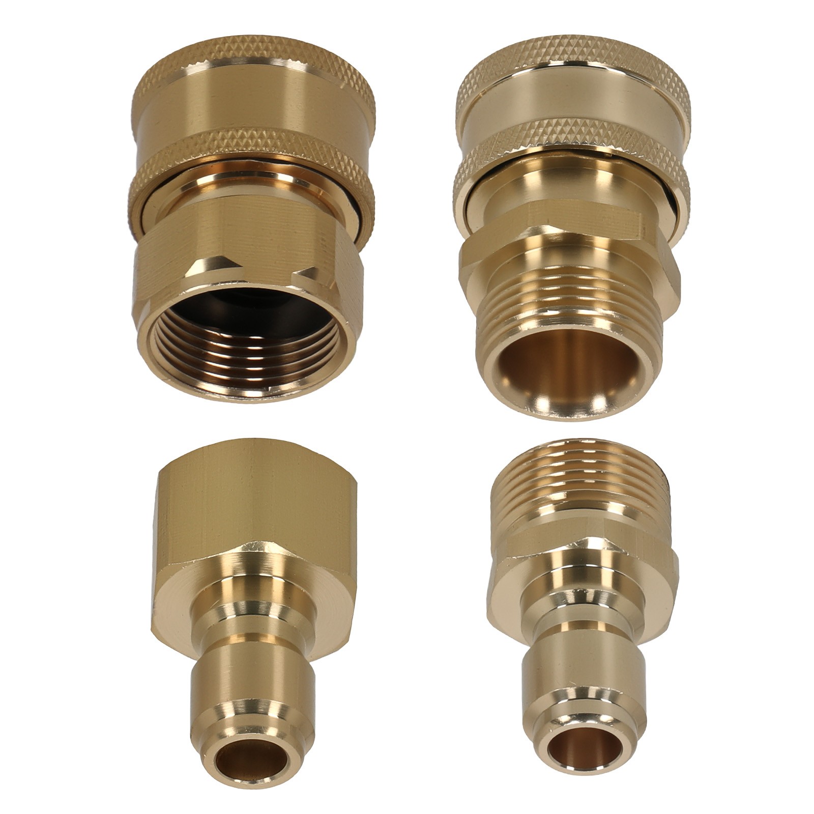 Brass Fitting M22-15 x 3/8″ Quick Connect Pressure Washer Adapter 4pcs Kit