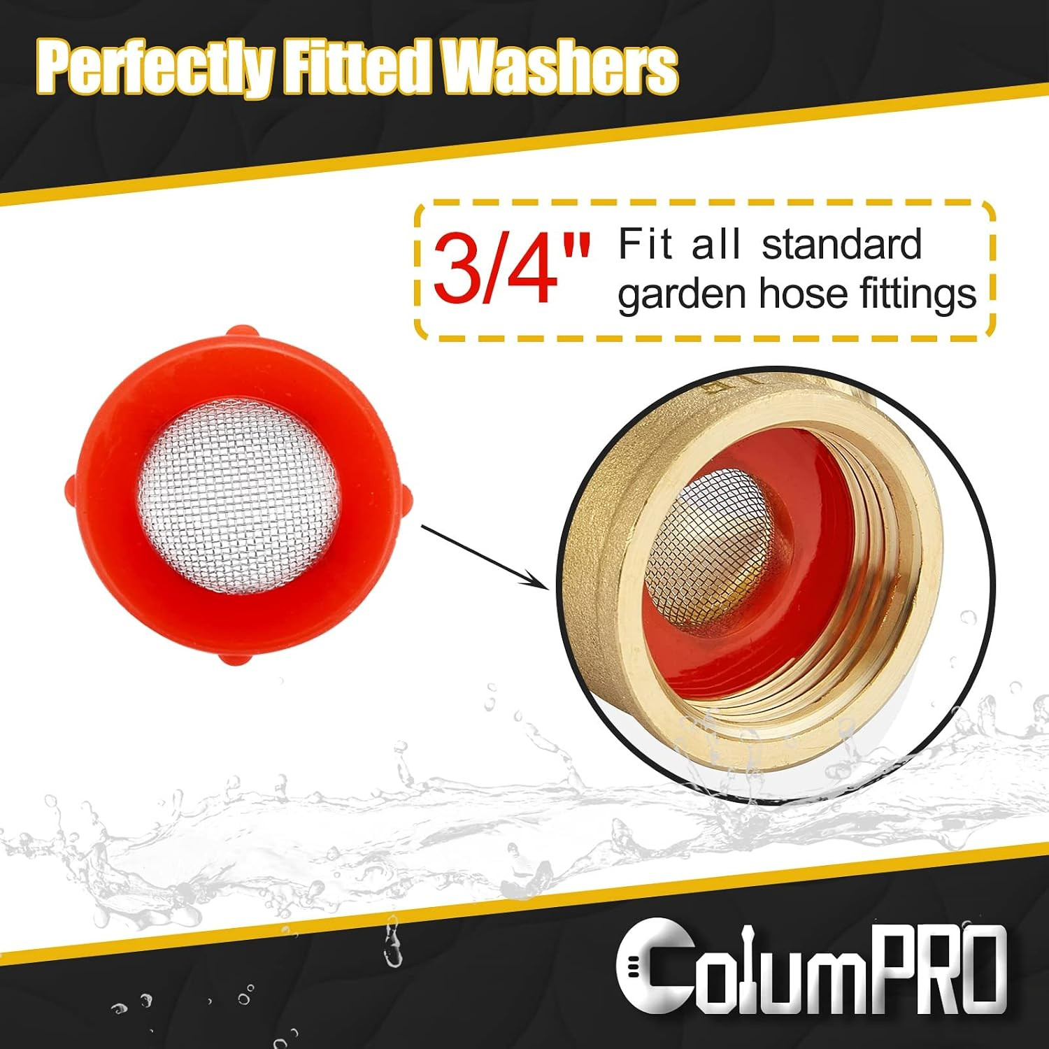20 Pieces Stainless Steel Hose Coupling Filter Silicone Washers, Silicone Washer