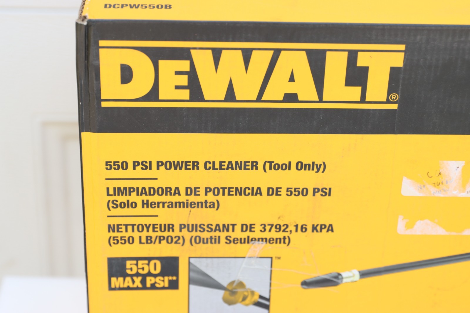 DEWALT 20V MAX 550 PSI 1.0 GPM Cold Water Battery Power Cleaner, Missing Turbo
