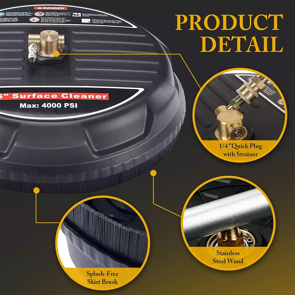 15 Inch / 24 Inch Pressure Washer Surface Cleaner Undercarriage Cleaner 4000 PSI