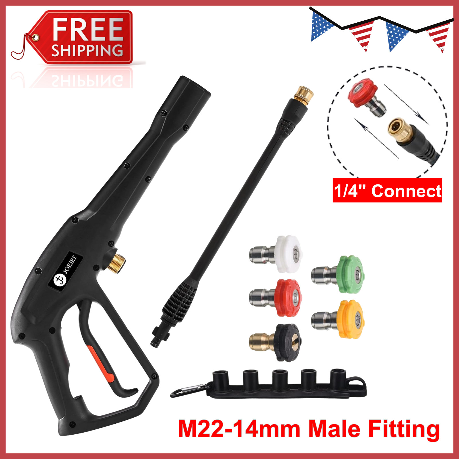 High Pressure Washer Gun, Karcher Ryobi Powerstroke, Jet Wand Spray Nozzle Tips