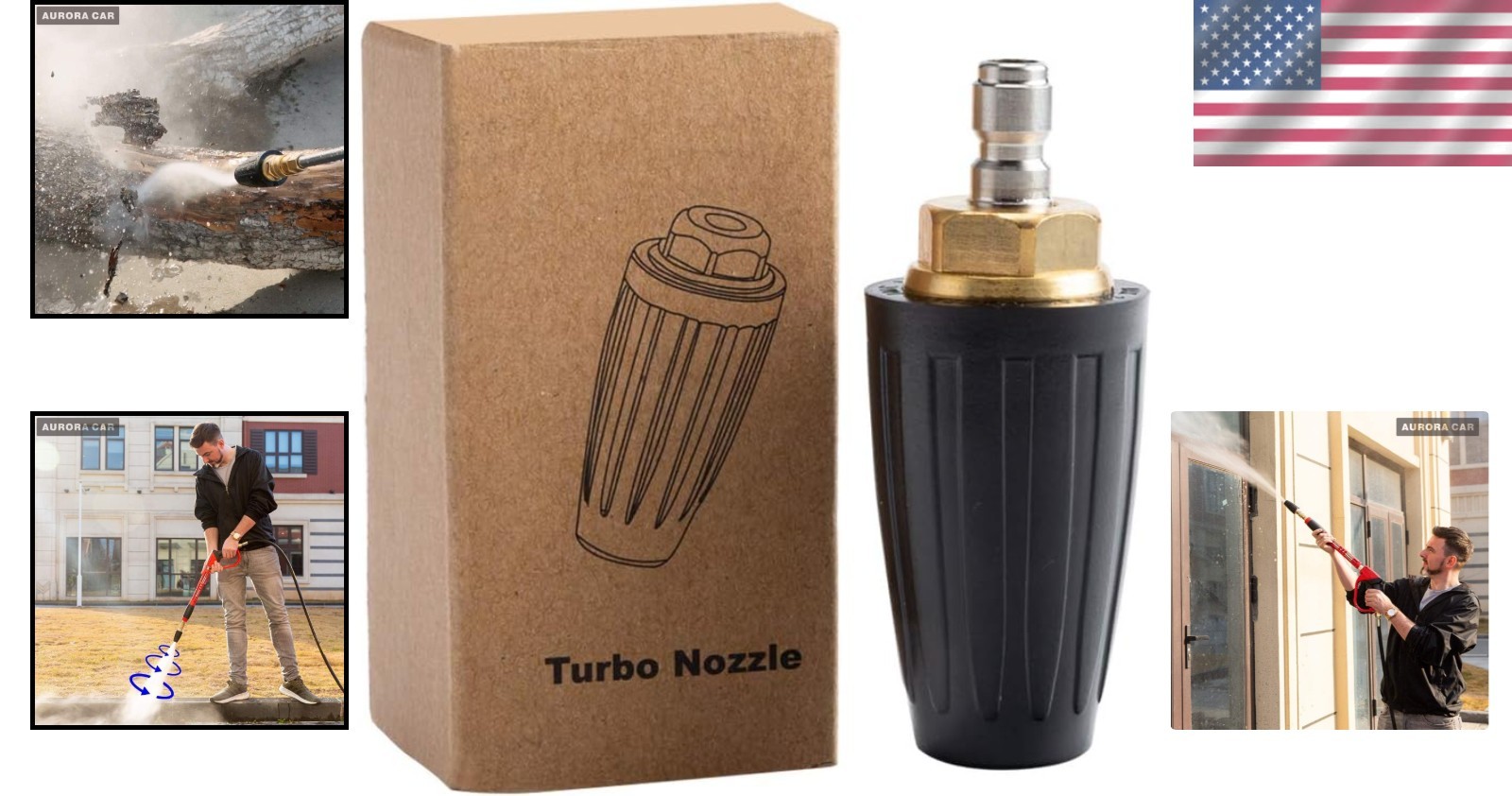Powerful 4000 PSI Turbo Nozzle with 1/4” Quick Connect for Superior Cleaning