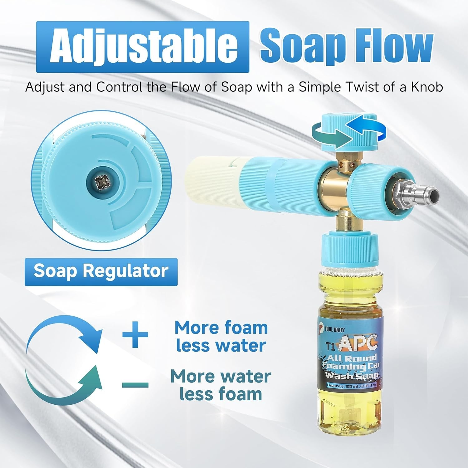 Tool Daily Original Soap Foam Cannon for Pressure Washer, 20Pack Foaming CarWash