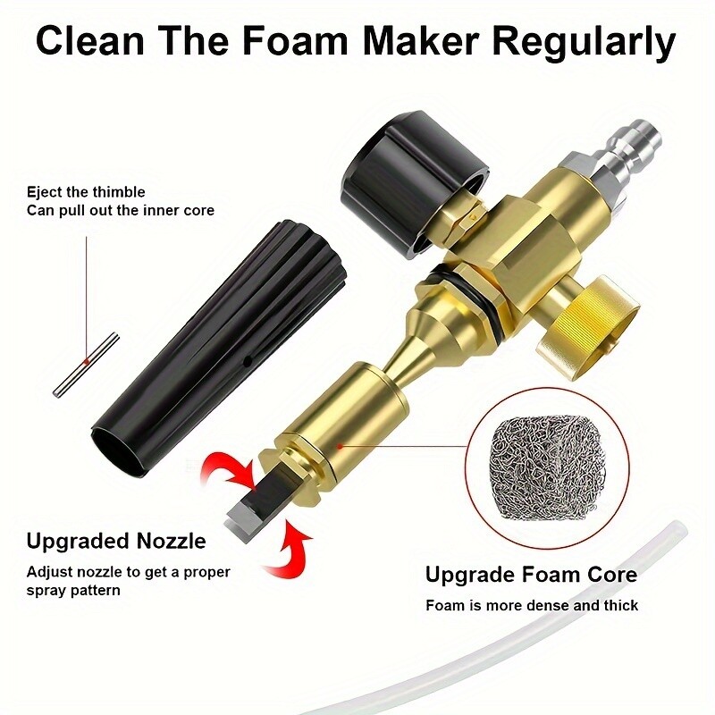 1/4″ Snow Foam Washer Gun Car Wash Soap Lance Cannon Spray Pressure Jet Bottle