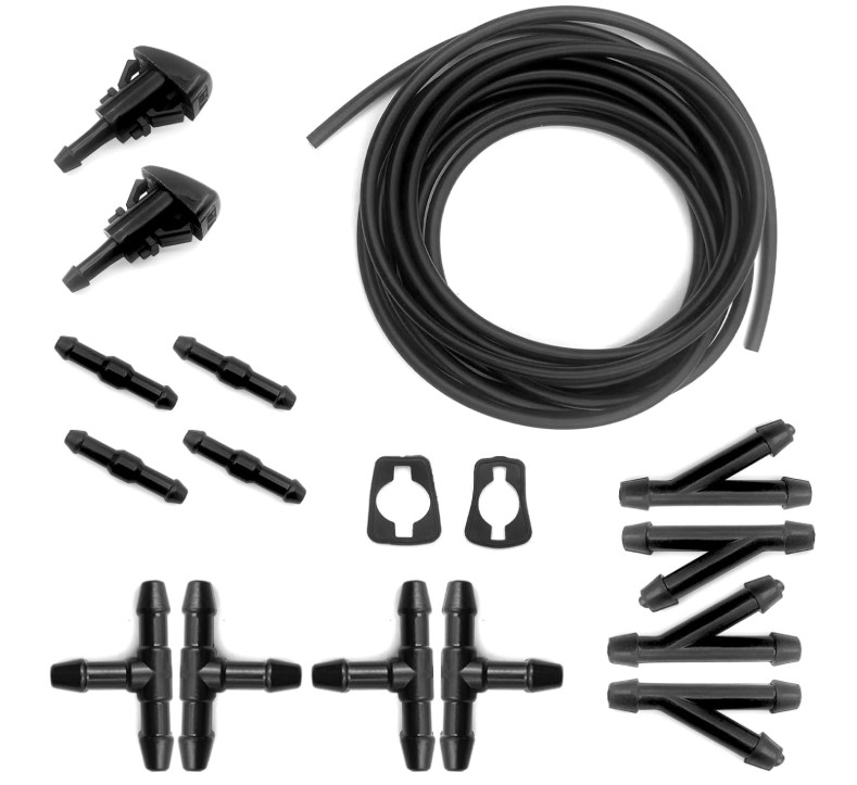 Kit de Manguera Para Lavaparabrisas Manguera de 5 M 12 Conectores 2 Boquillas