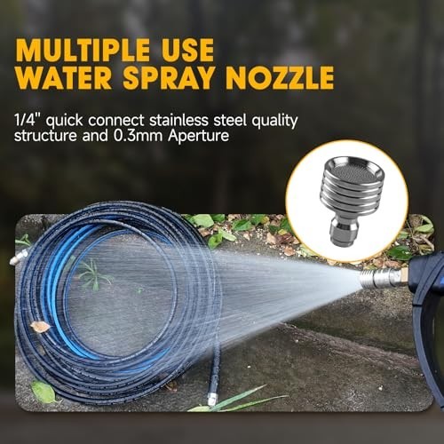 Sewer Jetter Kit for Pressure Washer 50ft 5800 PSI Drain Hose Nozzle