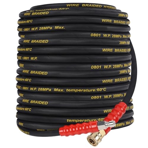 50FT Pressure Washer Hose with 3/8 Inch Quick Connect – High Tensile Wire