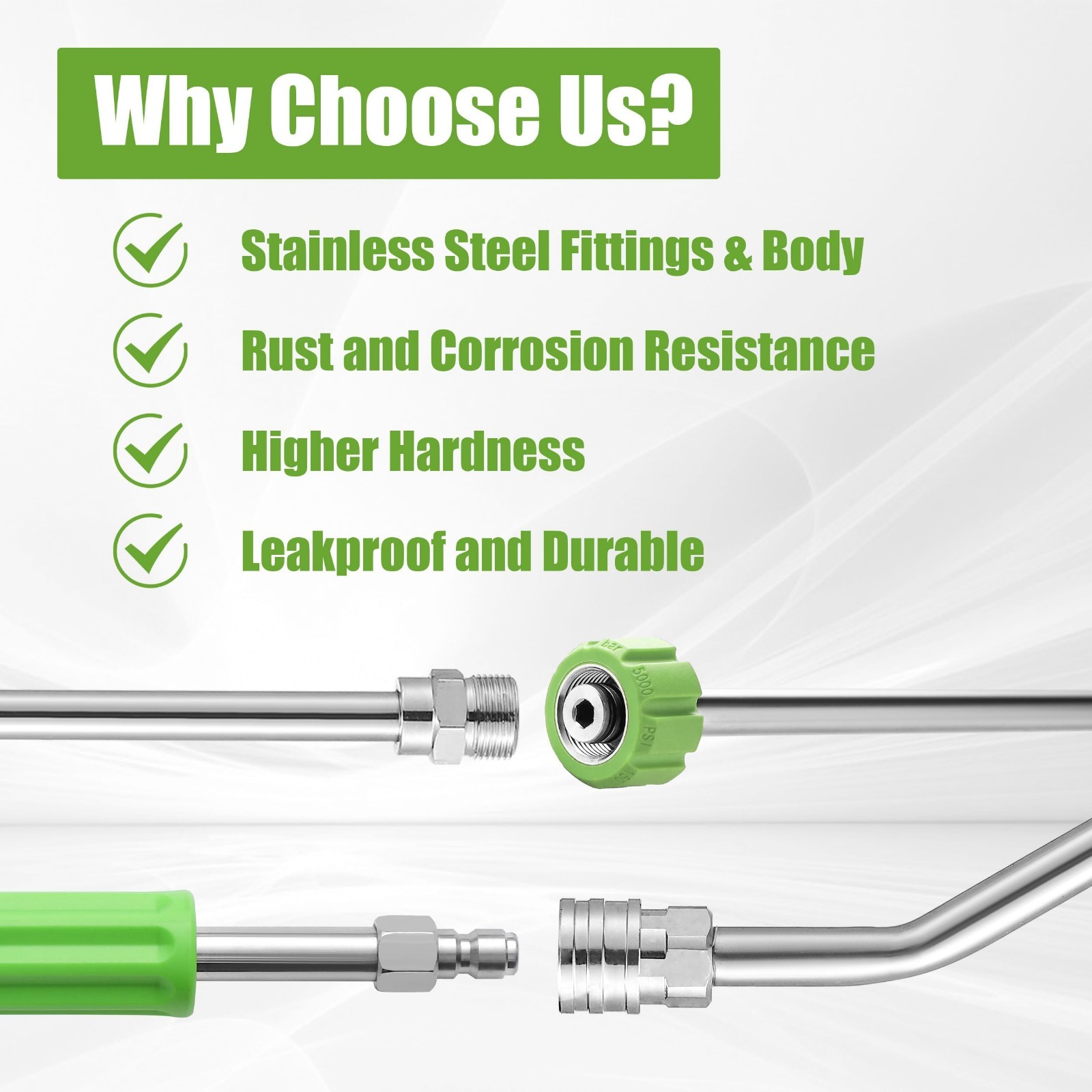 Pressure Washer Extension Wand, 120” Power Washer Wand Extension with Molded Gri