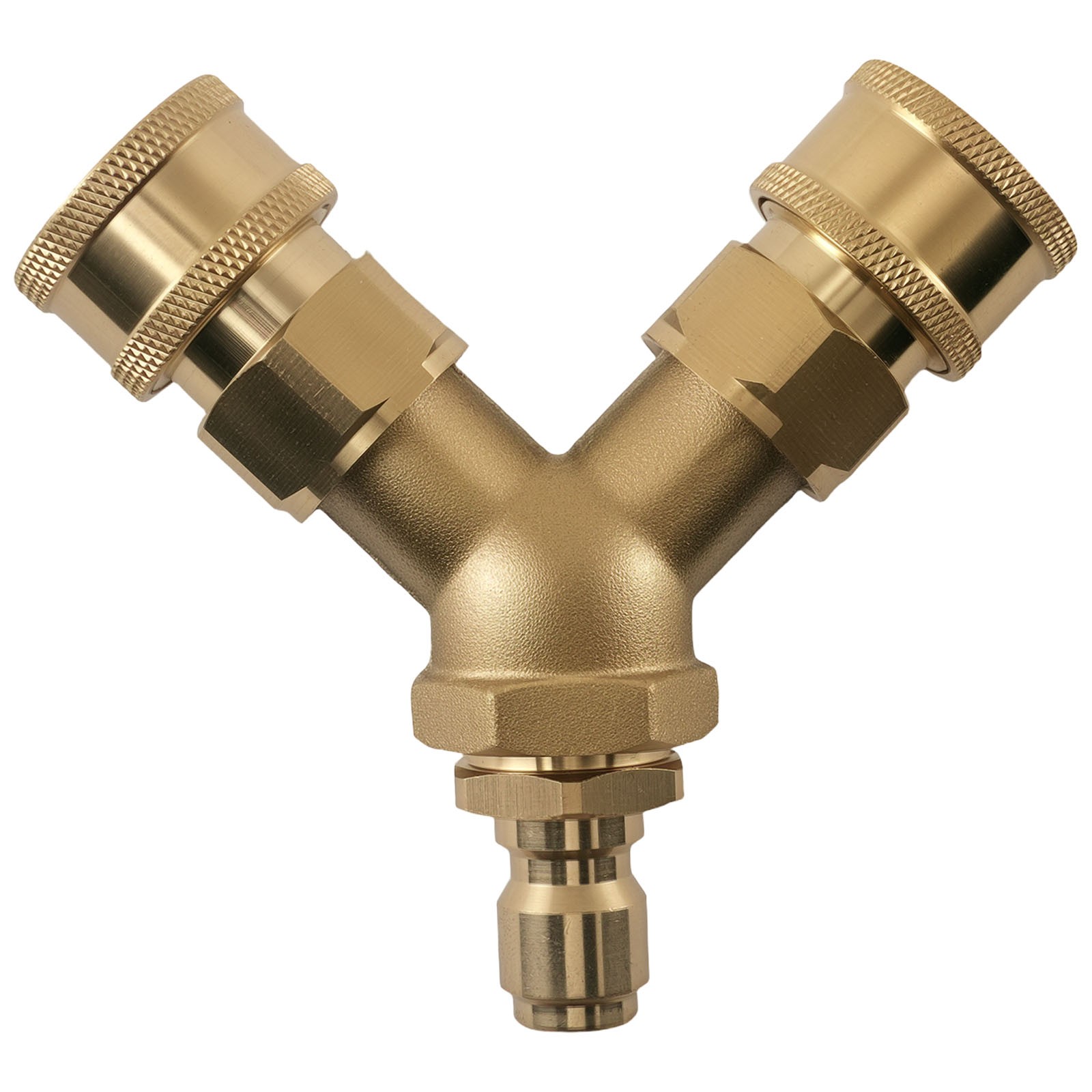3/8” Quick Connect Pressure Washer Y-Splitter Tee Three Way 5000PSI Brass