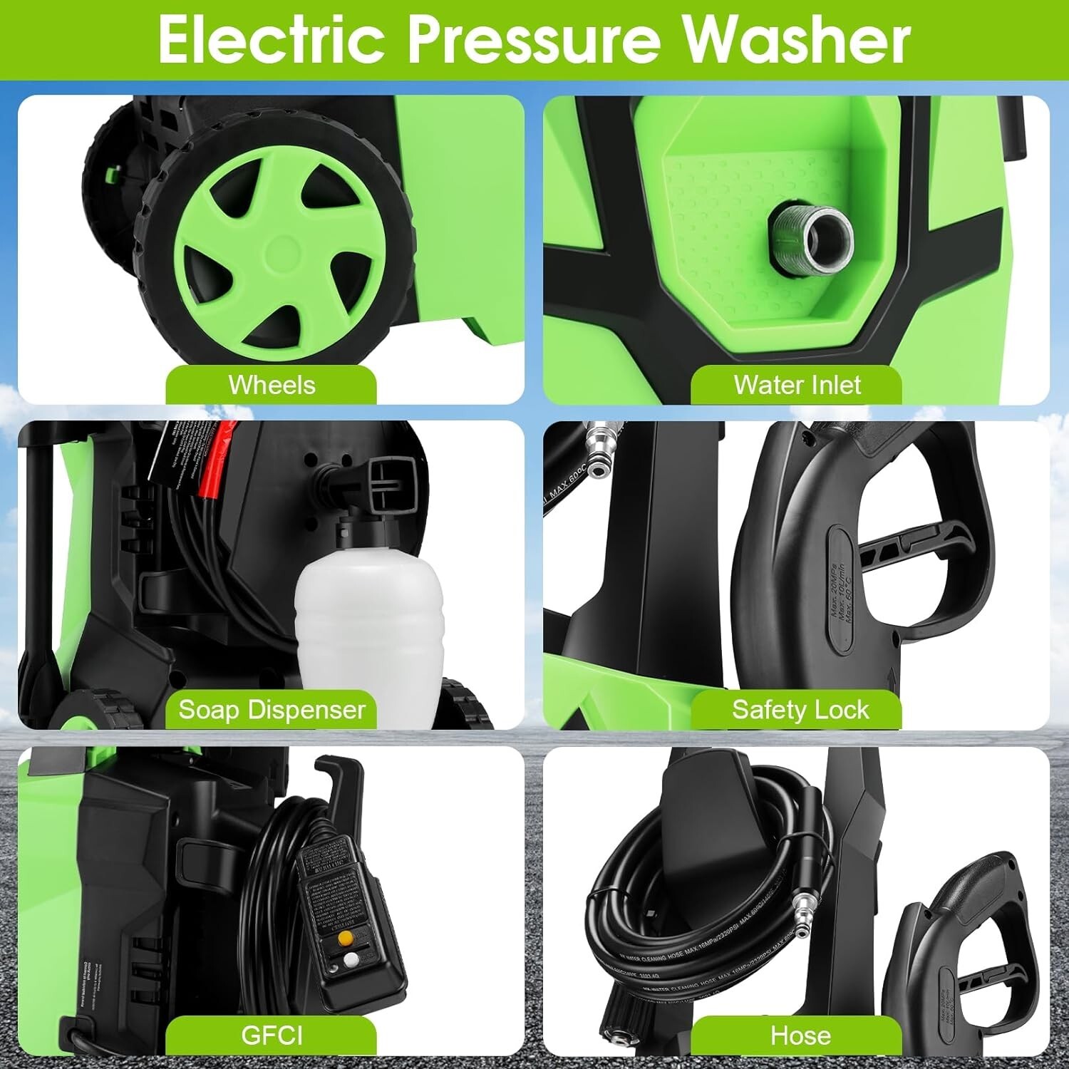 TEANDE Pressure Washer TED4500 1.8GPM 1700W Electric Pressure Washer – NIB