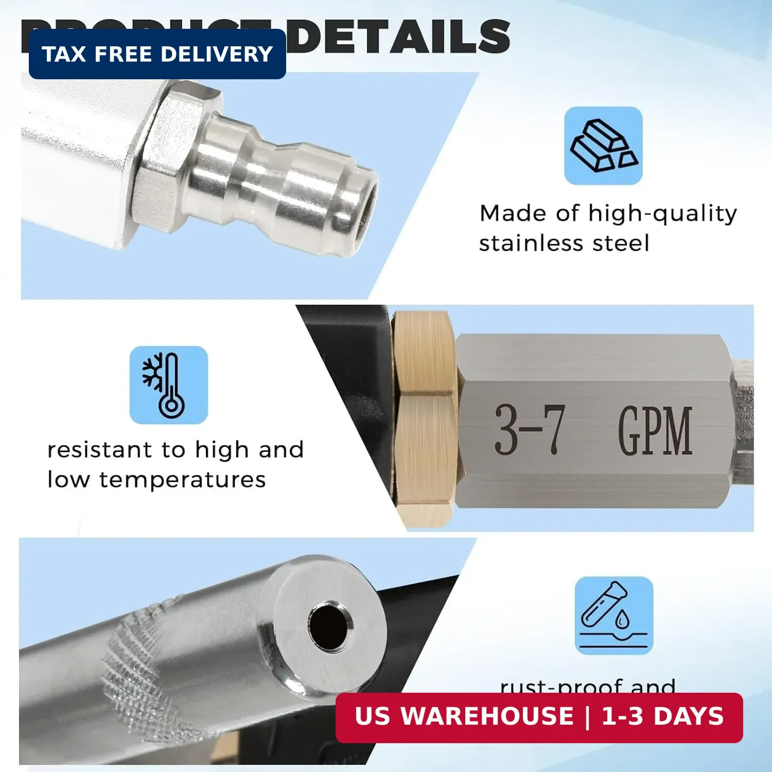 Shooter Tip M5 Twist Nozzle for Pressure Washer, 3-7 GPM, Adjustable Long Range