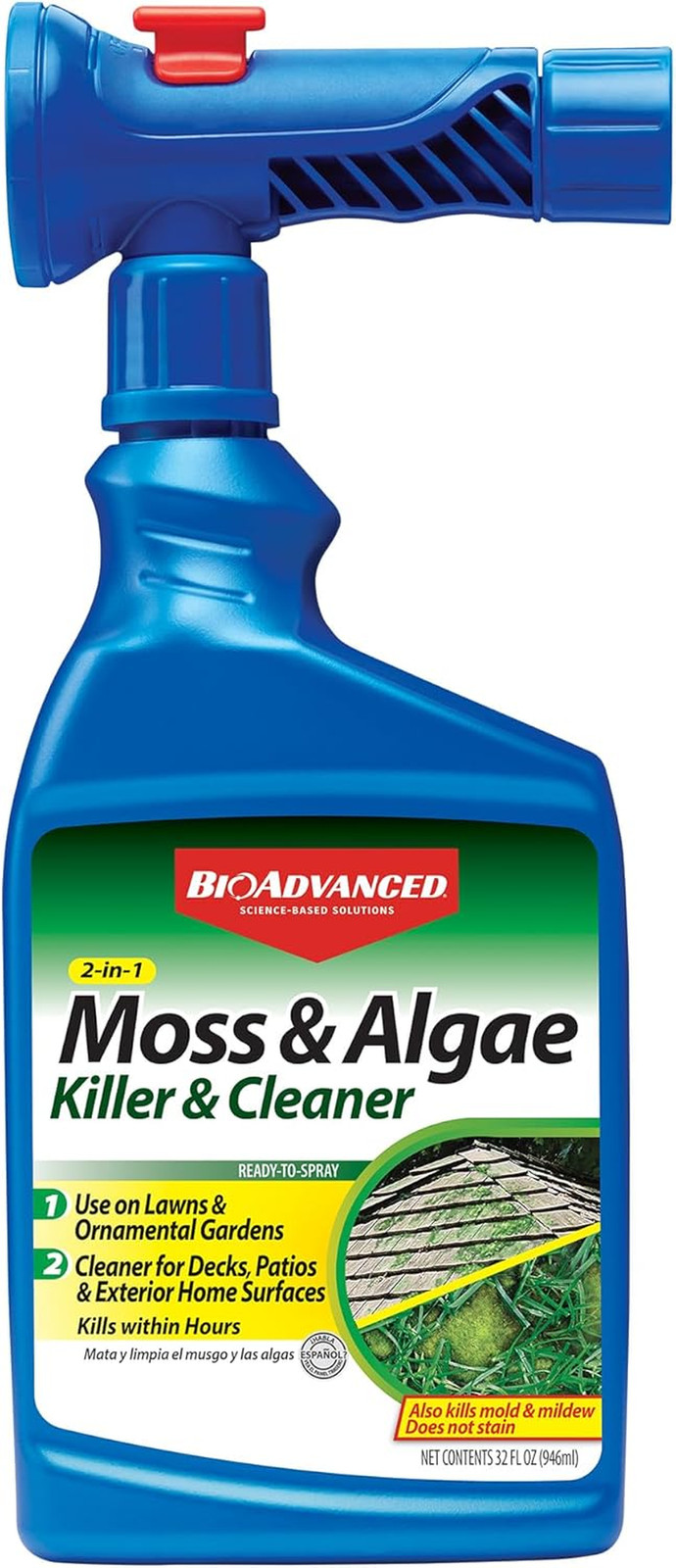 704710B Moss and Algae Killer Ready-To-Spray, 32 oz, (Packaging may