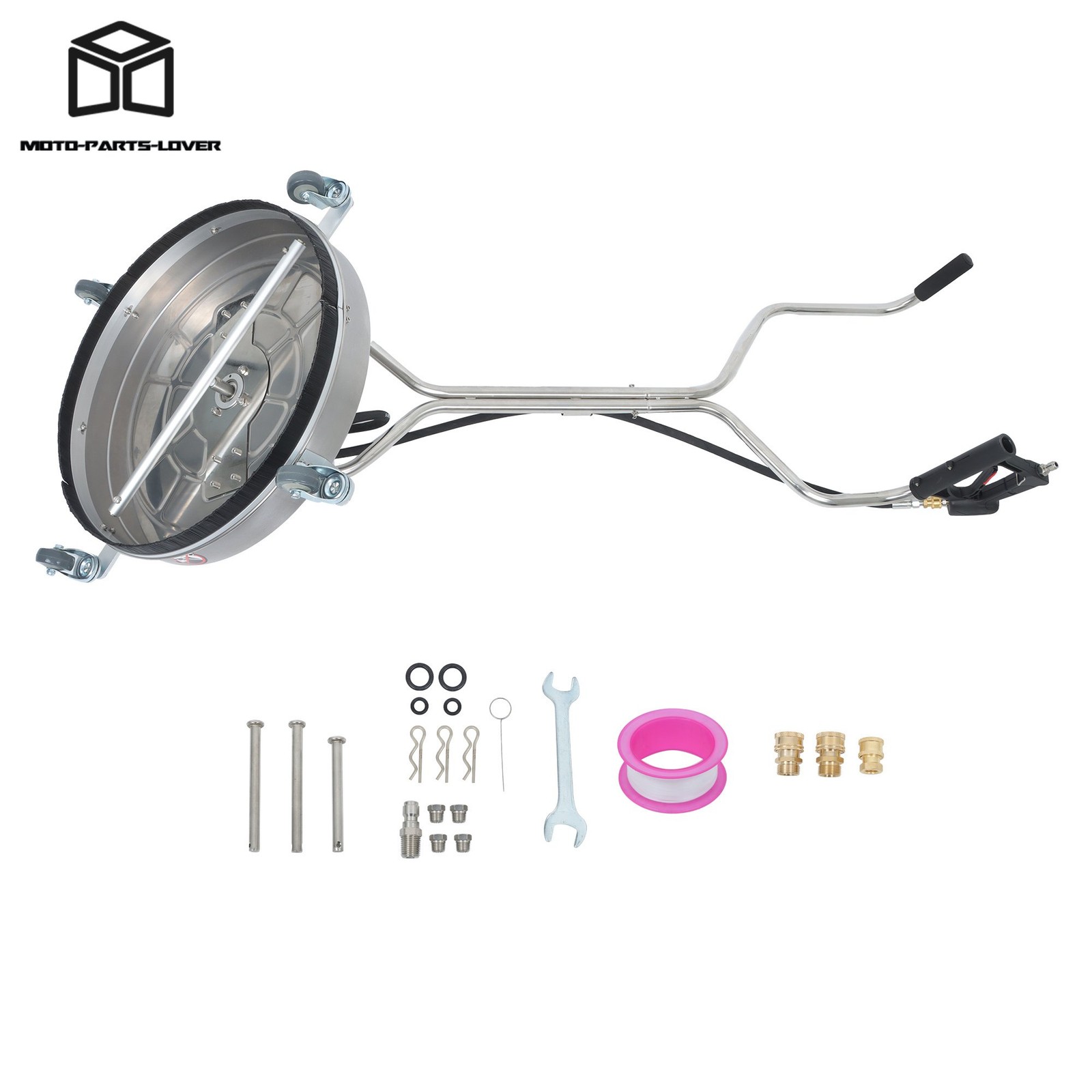 24 Inch Pressure Washer Surface Cleaner w/ Handles & Wheels Quick Connect
