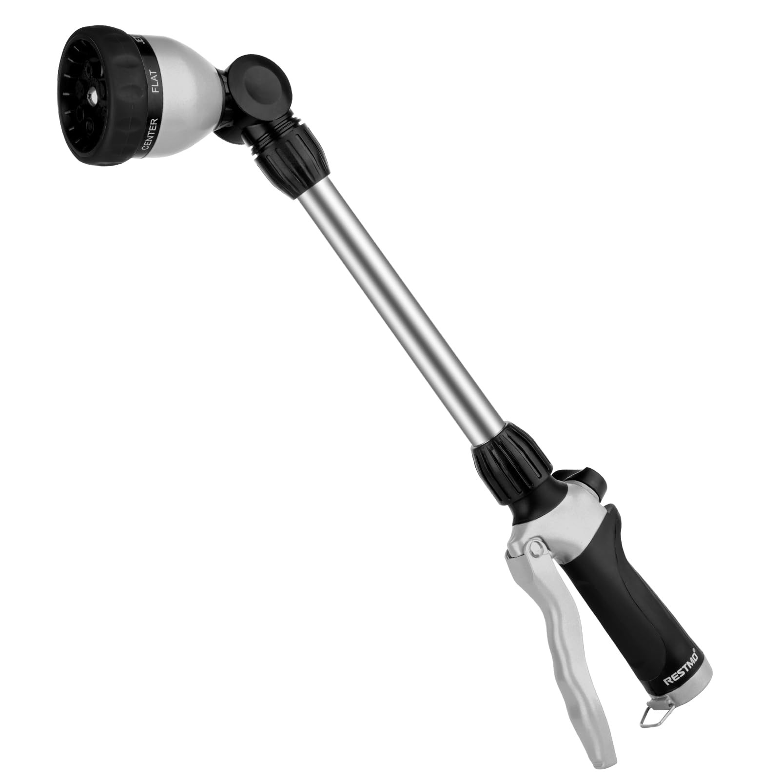 Metal Watering Wand, Heavy Duty Garden Hose Wand with 180° Swivel Ratcheting Hea