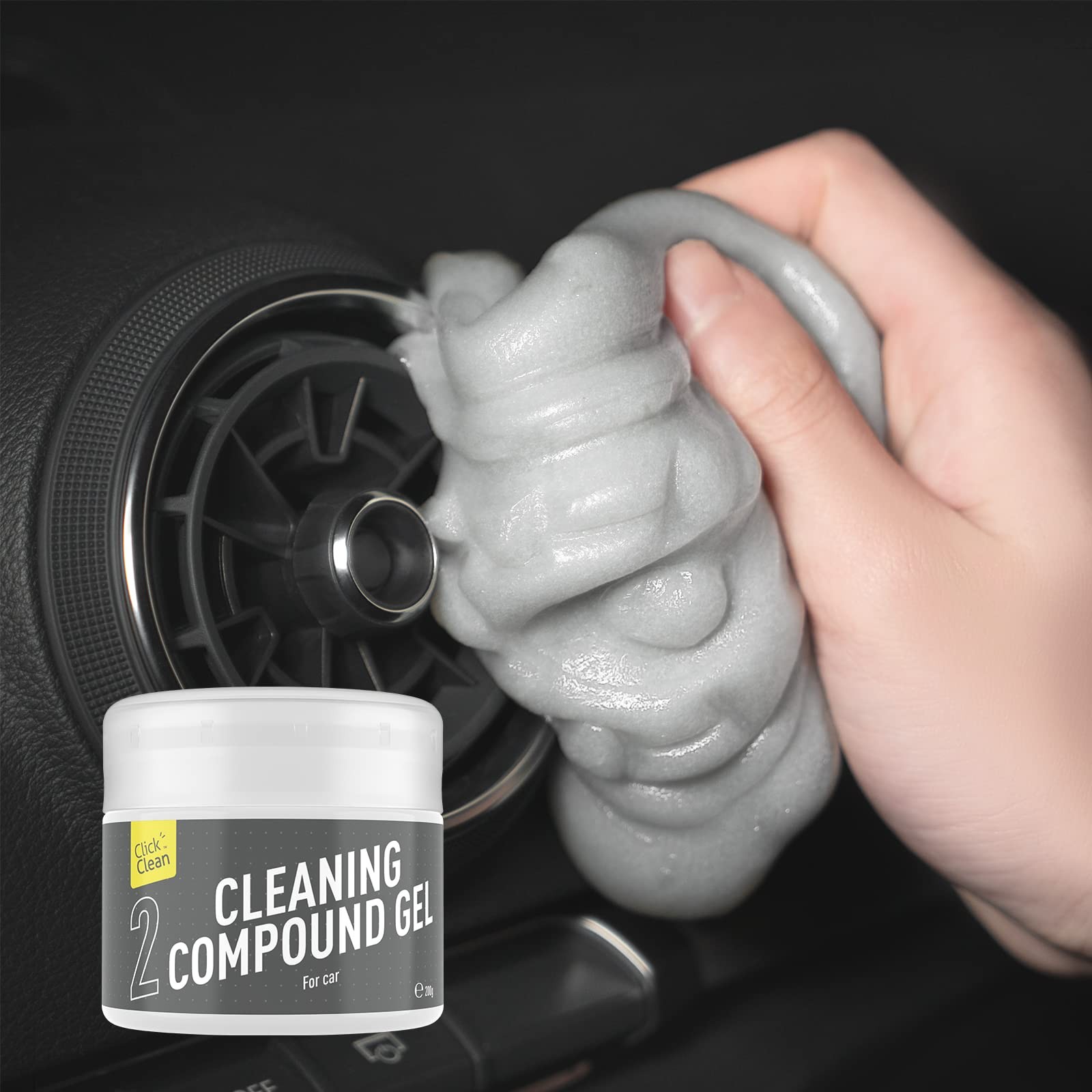 CLICK CLEAN Cleaning Gel for Car, 7oz Car Detailing Tools, 1 PACK, Gray