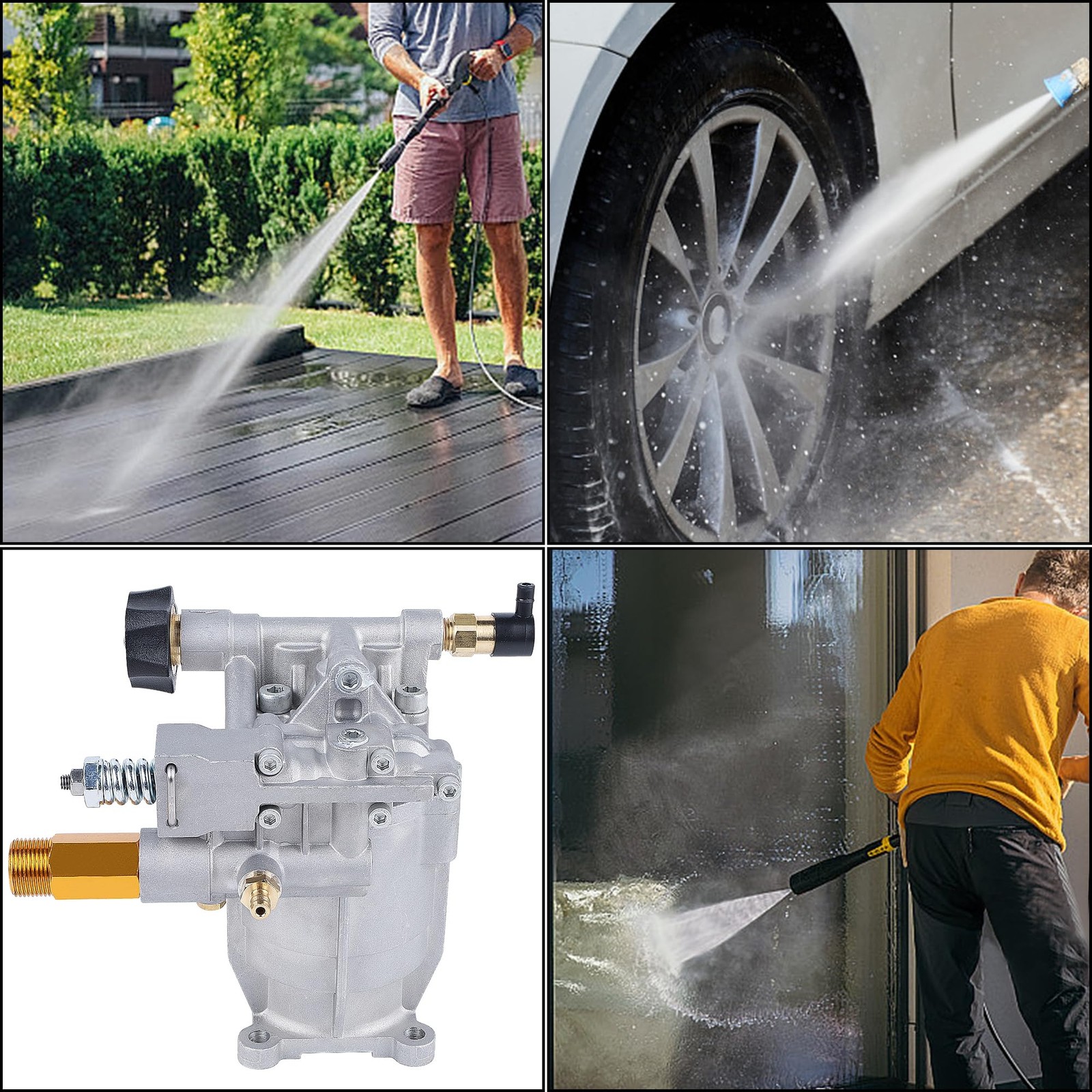 Pressure Washer Pump, 3/4″ Shaft Horizontal Axial Plunger, 3400 PSI Max, 2.5 …