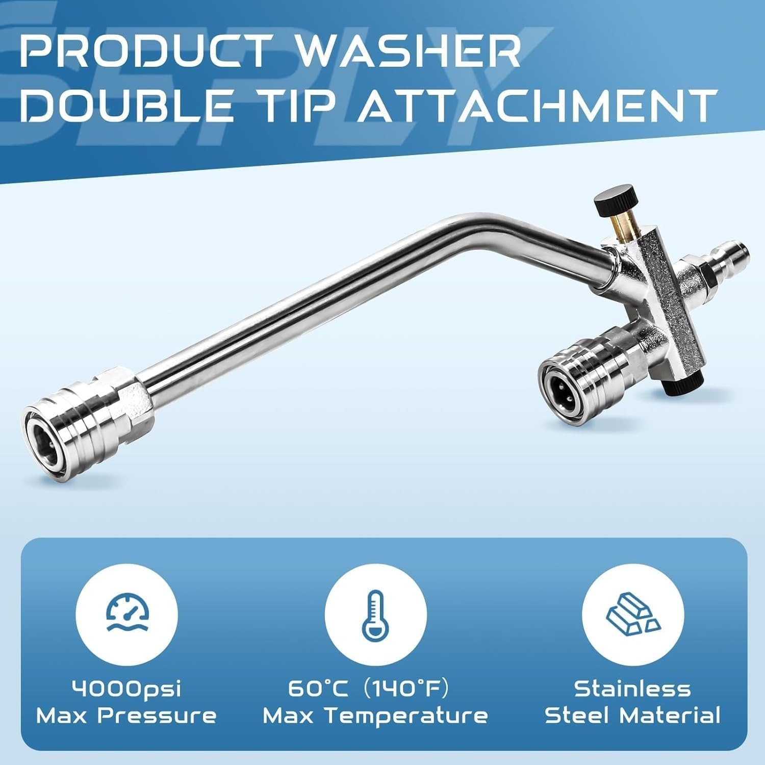 Dual-Connector Foam Cannon for Pressure Washers with 5 Nozzles