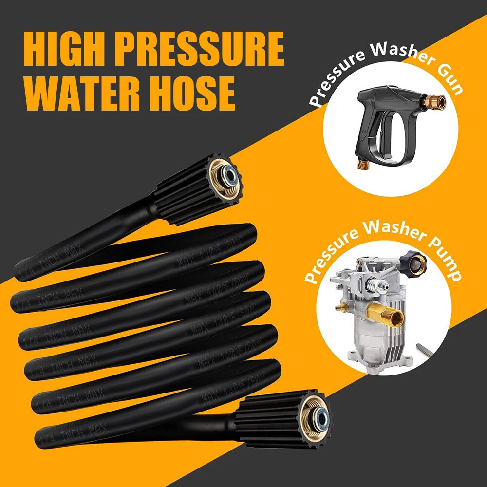 Pressure Washer Hose 3200PSI High Power Pump Cleaner Extension Pipe 1/4 M22-14mm