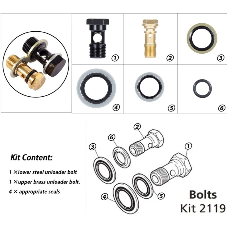 For Annovi Reverberi Gymatic Unloader Mounting Bolt Screws Kit Pressure Washers