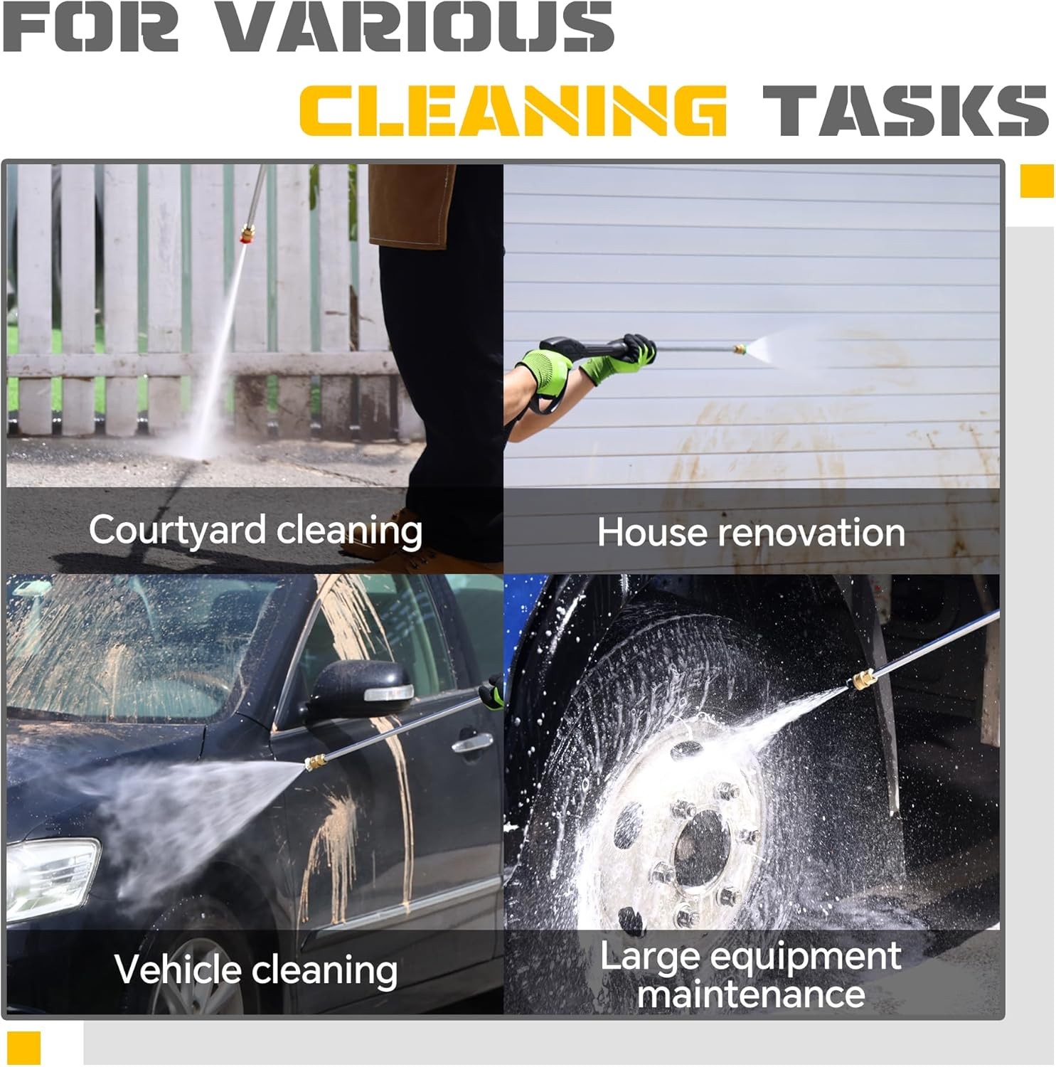 Gas Pressure Washer 3500PSI Gas Powered Washer with 4Nozzles&Soap Tank 2.3GPM