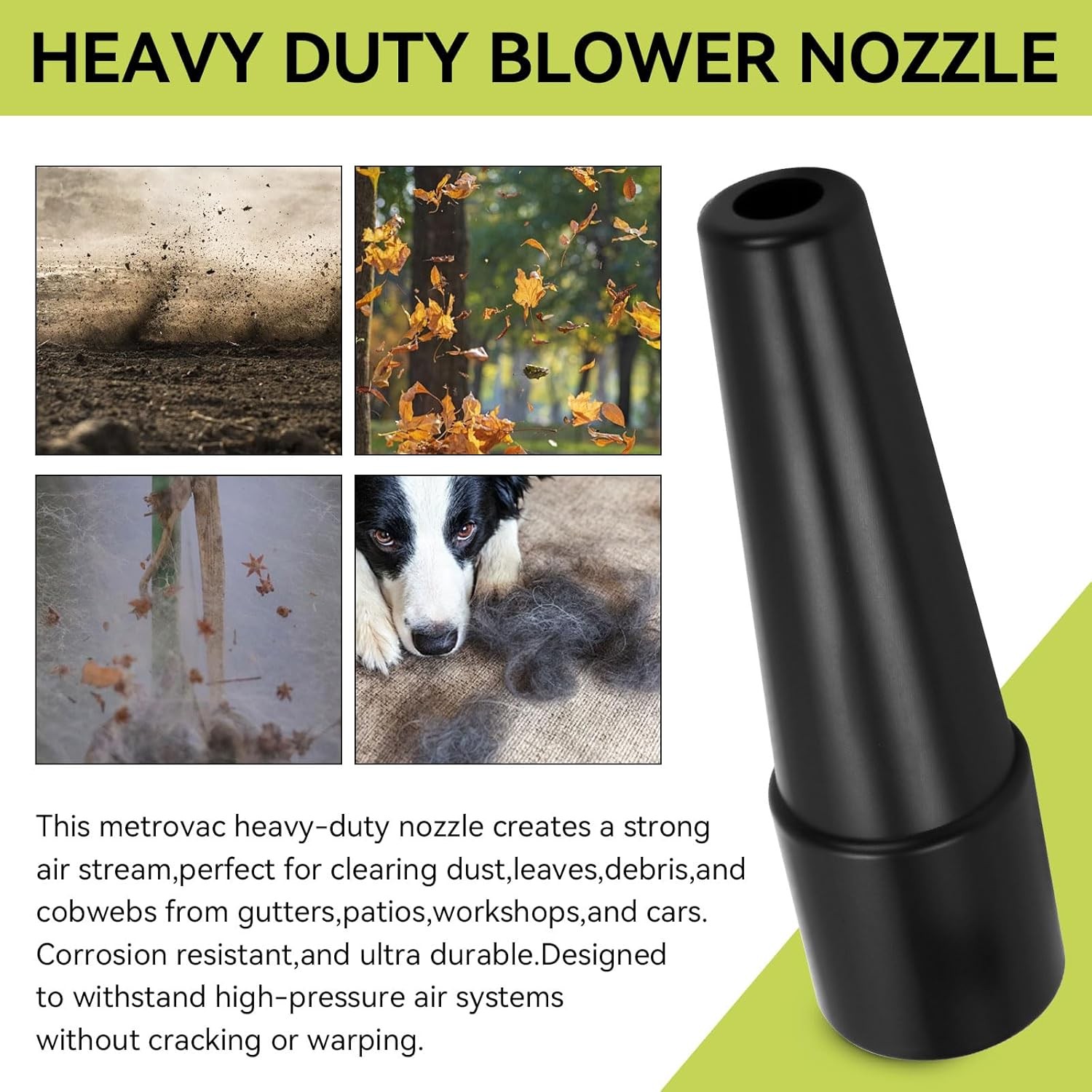 Heavy Duty Blower Nozzle MVC-195AA,Compatible With Metrovac Models B3 & Black